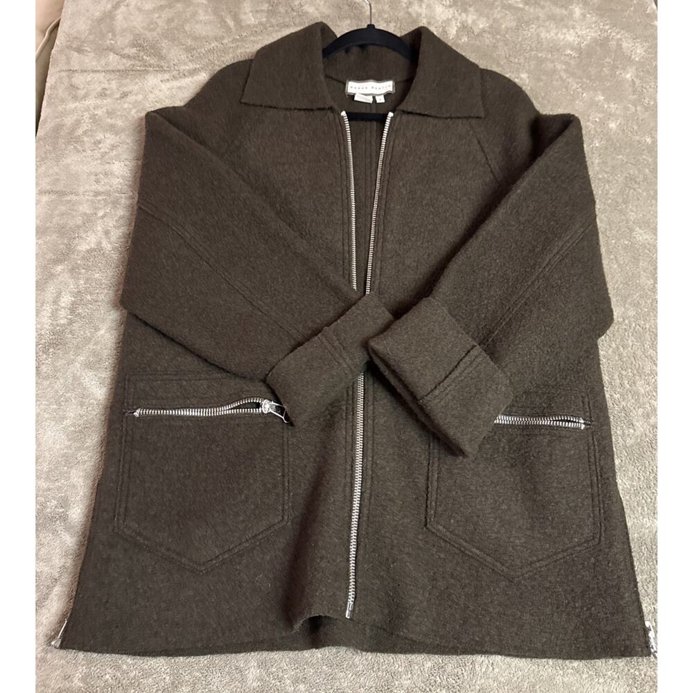 Susan Martin Zip-Front Wool Jacket Brown Car Coat VTG Women’s Size S